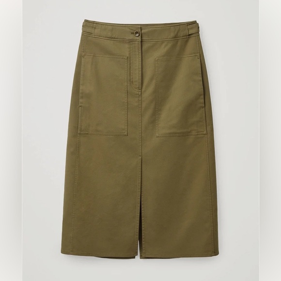 COS Dresses & Skirts - NEW COS TWILL UTILITY SKIRT IN KHAKI GREEN 12